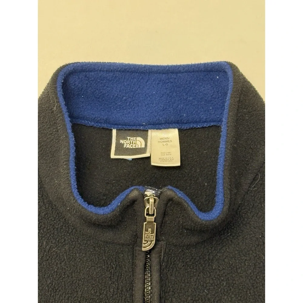 Vtg The North Face TNF Polartec Fleece Vest Full Zip Black‎ Mens L  Made in USA